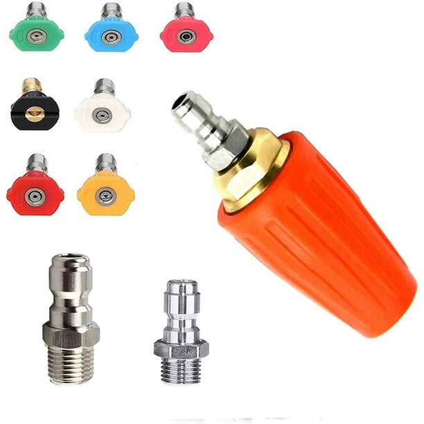 High Pressure Washer Rotating Turbo Nozzle Spray 1/4"Tip 3600PSI Quick Connect